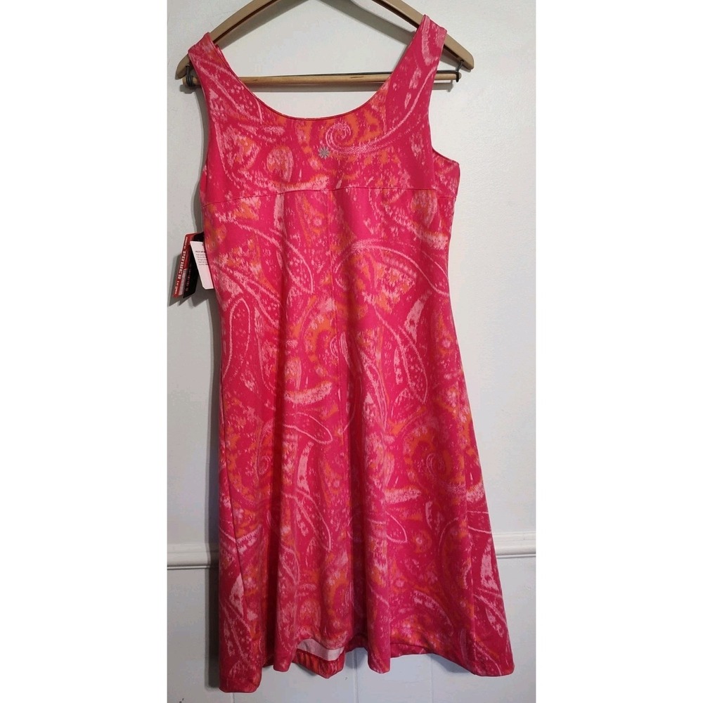 Athleta Garden Isle Pink & Orange Tropical Beach Sun Dress w/Shelf Bra M EUC - Picture 5 of 5